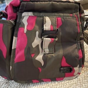 LUG Pink and Gray Camo Messenger Bag